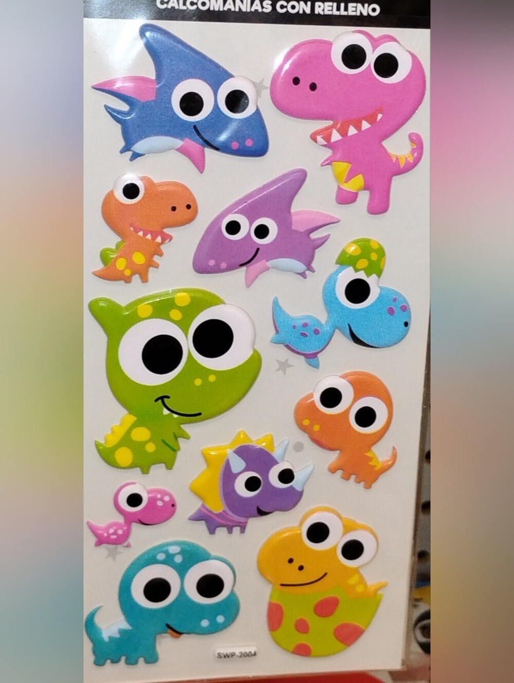 Colorful Dino & Sea 3D Puffer Sticker Set - Multi-Color 3 for $10 or 7 for $20